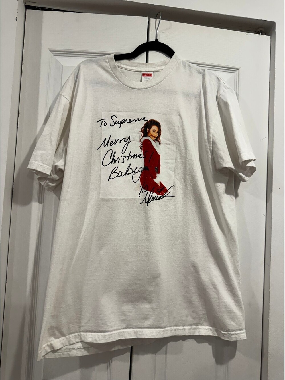 Supreme Mariah Carey Merry Christmas Baby Tee White Size L